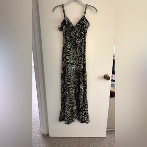 Volcom Maxi Leaf Pattern Dress XS
